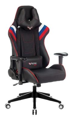 Кресло игровое Zombie VIKING 4 AERO белый/синий/красный искусст.кожа/ткань с подголов. крестовина пластик