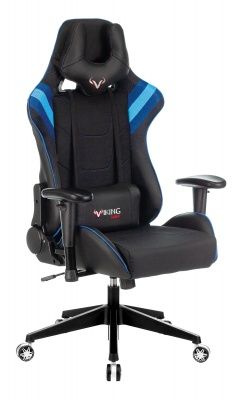Кресло игровое Zombie VIKING 4 AERO черный/синий искусст.кожа/ткань с подголов. крестовина пластик