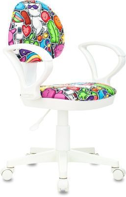 Кресло детское Бюрократ KD-3/WH/ARM мультиколор маскарад крестов. пластик пластик белый Кресло детское Бюрократ KD-3/WH/ARM мультиколор маскарад крестов. пластик пластик белый