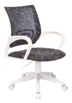 Кресло детское Бюрократ KD-W4 черный/синий регата крестов. пластик белый пластик белый Кресло детское Бюрократ KD-W4 черный/синий регата крестов. пластик белый пластик белый