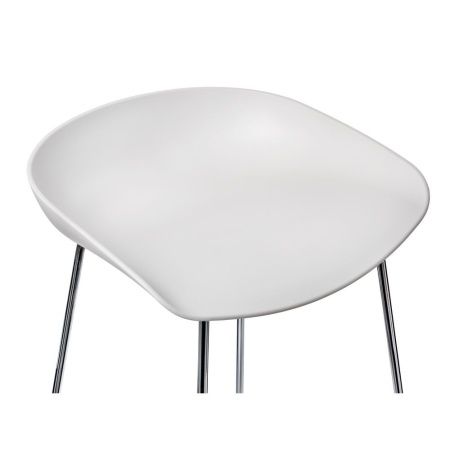 Купить Стул полубарный Neo белый с хромированными ножками по выгодной цене для кафе, ресторанов и кухни