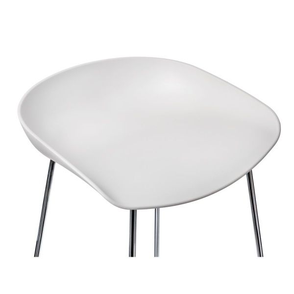 Стул полубарный Neo белый с хромированными ножками для кафе, ресторанов и кухни