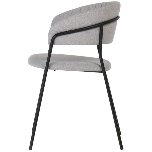 Купить Стул Turin светло-серая рогожка с чёрными ножками по низкой цене