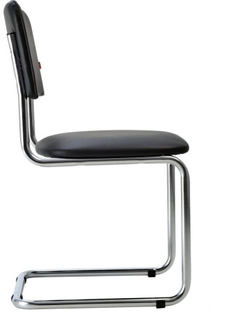 Офисный стул Сильвия хром Экокожа Dollaro Черный