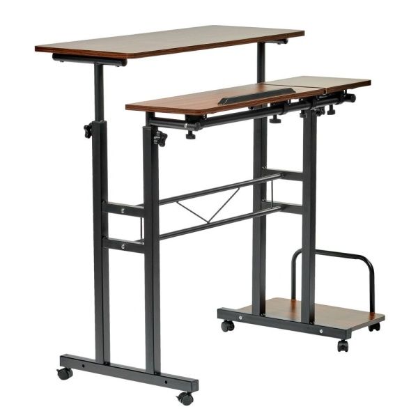 Купить Стол многофункциональный Shuttle 80х58х80-130см, темное дерево, чёрный по низкой цене