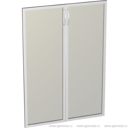 Двери стеклянные сатин в алюминиевой рамке S60.0