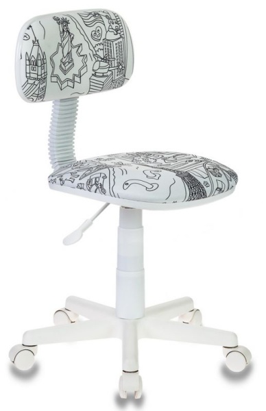 Купить Кресло детское Бюрократ CH-W201NX белый раскраска крестовина пластик пластик белый по низкой цене Кресло детское Бюрократ CH-W201NX белый раскраска крестовина пластик пластик белый | Купить в КупиКресла.ру