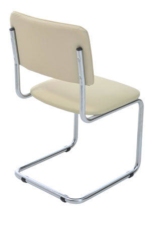 Офисный стул Сильвия хром Экокожа Dollaro Слоновая кость