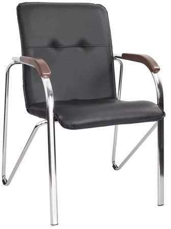 Офисный стул Samba (Самба) хром Nowystyl (V - Искусственная кожа ) V 4 черный