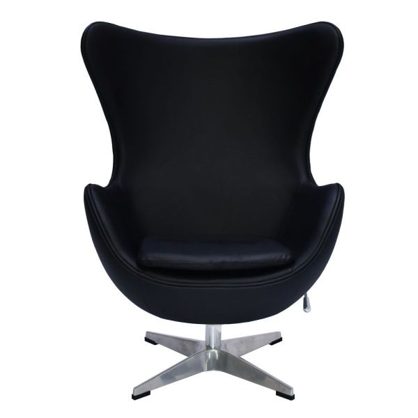 Купить Кресло EGG CHAIR чёрный, натуральная кожа по низкой цене