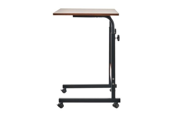 Купить Стол многофункциональный на колесах, 60x40 см, «РОЛЛ», 2 ножки, регул.высота, мдф, металл, тёмн. дерево, черный по низкой цене
