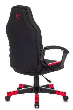 Кресла для геймеров - Кресло игровое Zombie 10 черный/красный текстиль/эко.кожа крестов. пластик