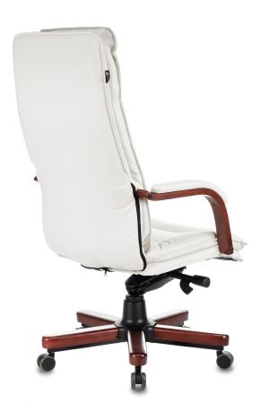 Кресла руководителя - Кресло руководителя Бюрократ T-9927WALNUT слоновая кость кожа крестовина металл/дерево