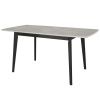 Купить Стол Oslo раскладной 120-160x80x76см, Бетон лайт, чёрный по низкой цене Купить Стол Oslo раскладной 120-160x80x76см, Бетон лайт, чёрный по низкой цене
