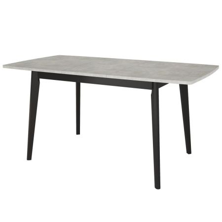 Купить Стол Oslo раскладной 120-160x80x76см, Бетон лайт, чёрный по низкой цене Купить Стол Oslo раскладной 120-160x80x76см, Бетон лайт, чёрный по низкой цене