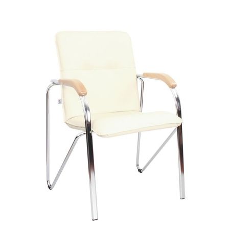 Офисный стул Samba chrome (Самба) хром бежевый/бук