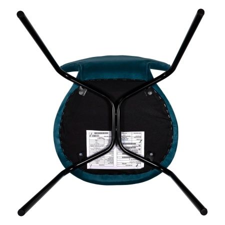 Купить Стул Seven тёмно-бирюзовый велюр с чёрными ножками в интернет-магазине КупиКресла.ру