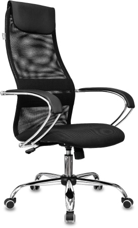 Кресло руководителя Бюрократ CH-607SL черный TW-01 Neo Black сетка/ткань с подголов. крестов. металл хром