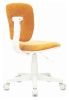 Детские компьютерные кресла - Кресло детское Бюрократ CH-W204NX оранжевый Velvet 72 крестов. пластик белый пластик белый