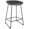 Стул полубарный Neo чёрный с чёрными ножками