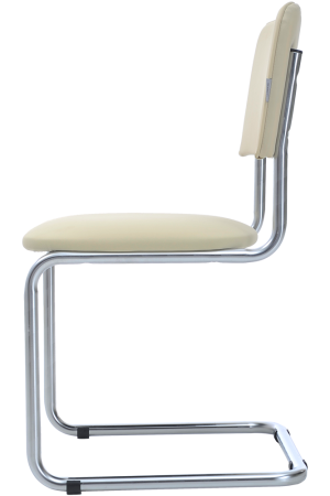 Офисный стул Сильвия хром Экокожа Dollaro Слоновая кость