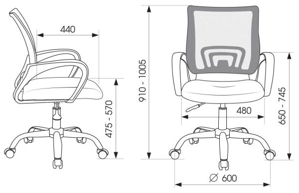 Кресло Бюрократ CH-695NLTSL черный TW-01 TW-11 сетка/ткань крестовина металл хром | Купить в КупиКресла.ру