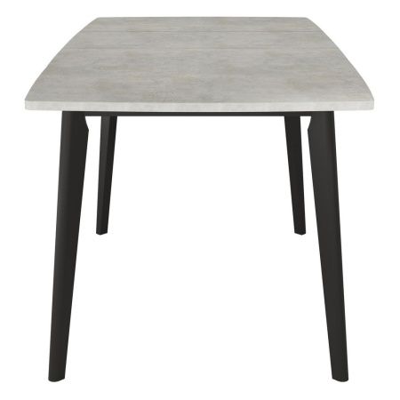 Купить Стол Oslo раскладной 120-160x80x76см, Бетон лайт, чёрный по низкой цене Купить Стол Oslo раскладной 120-160x80x76см, Бетон лайт, чёрный по низкой цене