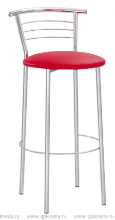 Барный стул MARCO HOKER (Марко) хром (Искусственная кожа V 27 красный)