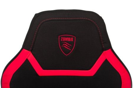 Кресла для геймеров - Кресло игровое Zombie 10 черный/красный текстиль/эко.кожа крестов. пластик
