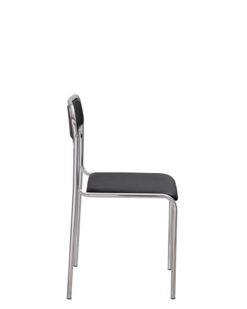 Офисный стул Аскона (ASCONA) хром Nowystyl (Искуственная кожа V CER черный) для посетителей и сотрудников фото