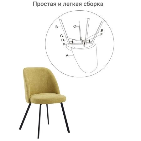 Купить Стул Praga горчичный по низкой цене