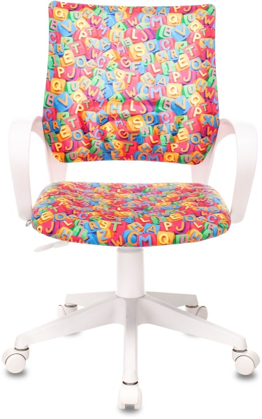 Кресло детское Бюрократ KD-W4 мультиколор алфавит крестов. пластик пластик белый Кресло детское Бюрократ KD-W4 мультиколор алфавит крестов. пластик пластик белый
