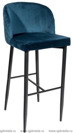 Барный стул Оскар Велюр Сине-зеленый