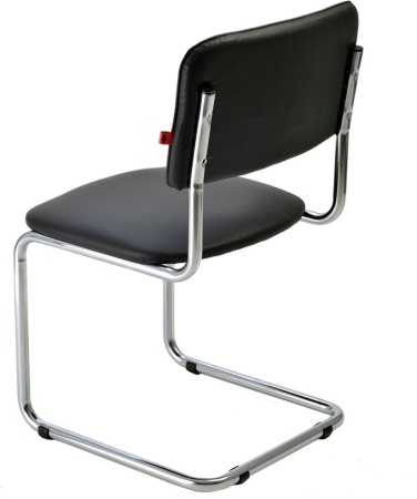 Офисный стул Сильвия хром Экокожа Dollaro Черный