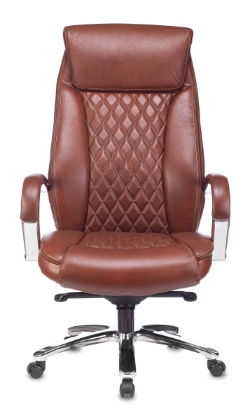 Кресло руководителя Бюрократ T-9924SL светло-коричневый Leather Eichel кожа крестовина металл хром