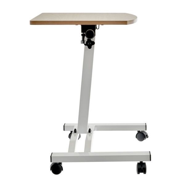 Купить Стол многофункциональный на колёсах, 48x40 см, «РОЛЕТ», 1 ножка, регул.высота, мдф, металл, св. дерево, белый по низкой цене