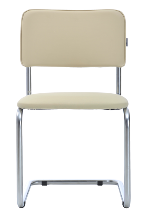 Офисный стул Сильвия хром Экокожа Dollaro Слоновая кость