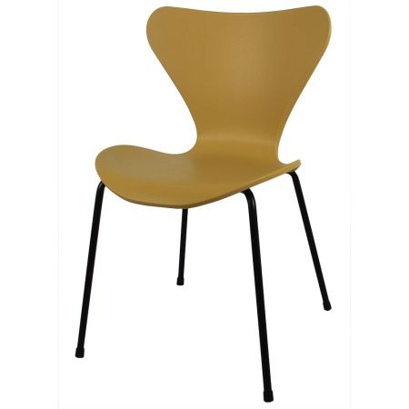 Купить Стул Seven горчичный с чёрными ножками по низкой цене