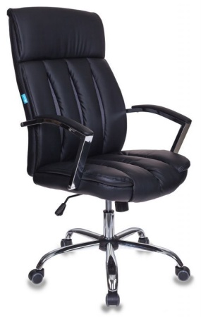 Кресло руководителя Бюрократ T-8000SL черный/серый эко.кожа крестовина металл хром
