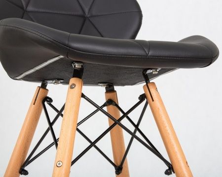 Купить Стул барный BUTTERFLY BAR (ножки светлый бук, цвет чёрный) по выгодной цене для кафе, ресторанов и кухни