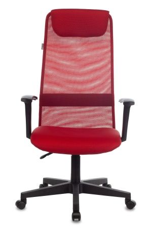 Купить Кресло руководителя Бюрократ KB-8 красный TW-35N TW-97N сетка/ткань с подголов. крестовина пластик по низкой цене