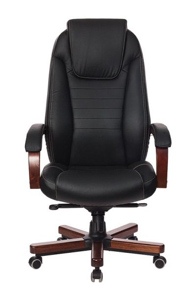 Кресло руководителя Бюрократ T-9923WALNUT черный кожа крестовина металл/дерево | Купить в КупиКресла.ру