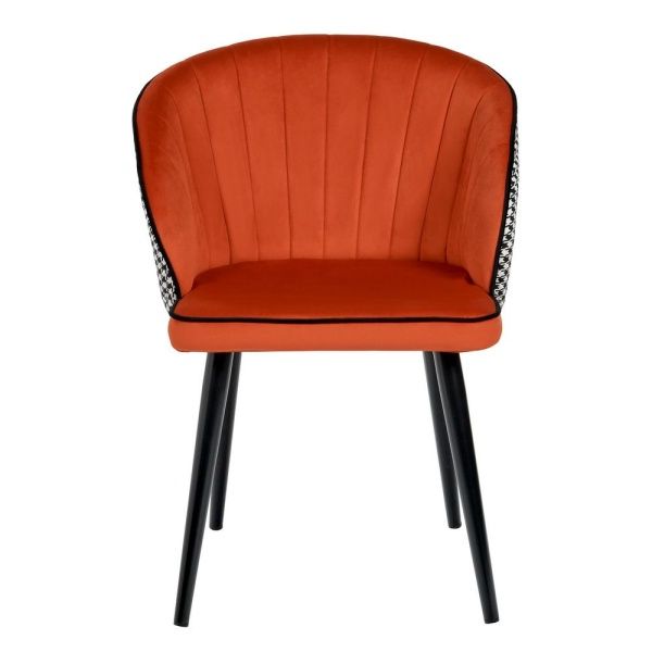 Купить Стул Paola оранжевый с жаккардом по низкой цене в интернет-магазине КупиКресла.ру с доставкой по Москве и всей России. Купить Стул Paola оранжевый с жаккардом по низкой цене