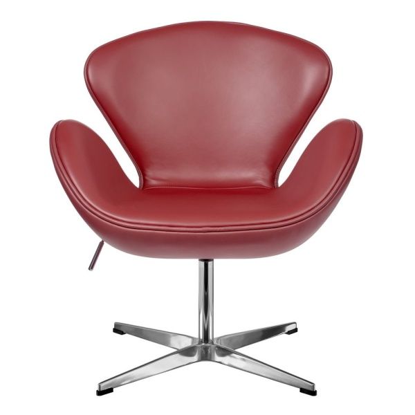 Купить Кресло SWAN CHAIR красный, натуральная кожа по низкой цене