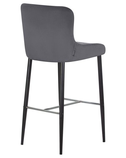 Стул барный CHRISTIAN'75 (черные ножки, темно-серый велюр (V108-91))