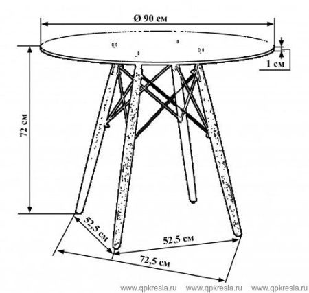 Стол Eames (Эймс) стеклянный Стол Eames (Эймс) стеклянный