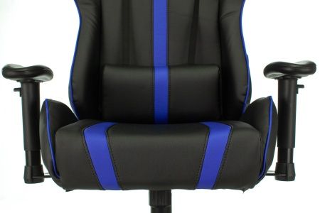 Кресла для геймеров - Кресло игровое Zombie A4 черный/синий искусственная кожа с подголов. крестовина пластик