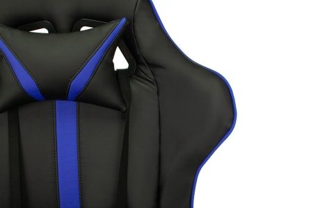 Кресла для геймеров - Кресло игровое Zombie A4 черный/синий искусственная кожа с подголов. крестовина пластик