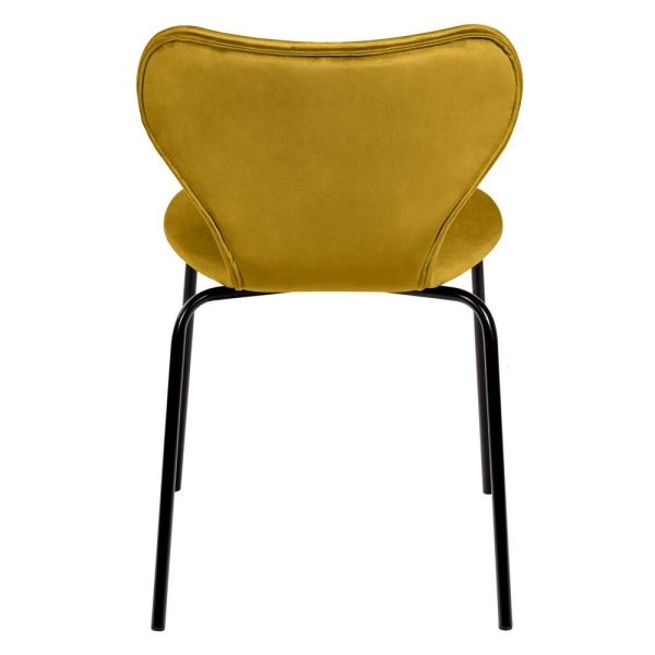 Купить Стул Seven горчичный велюр с чёрными ножками по низкой цене в интернет-магазине КупиКресла.ру с доставкой по Москве и всей России. Купить Стул Seven горчичный велюр с чёрными ножками по низкой цене