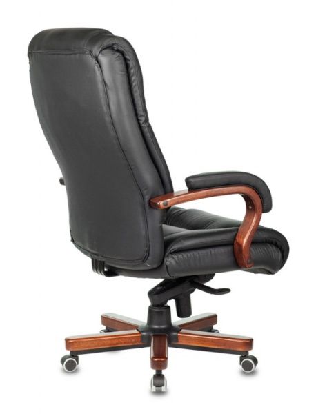 Кресло руководителя Бюрократ T-9925WALNUT черный кожа крестовина металл/дерево | Купить в КупиКресла.ру